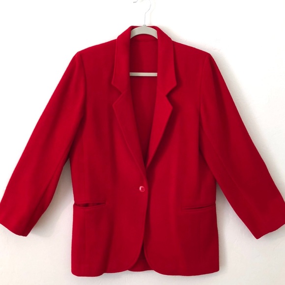 Vintage Jackets & Blazers - Vintage Red Wool Blazer